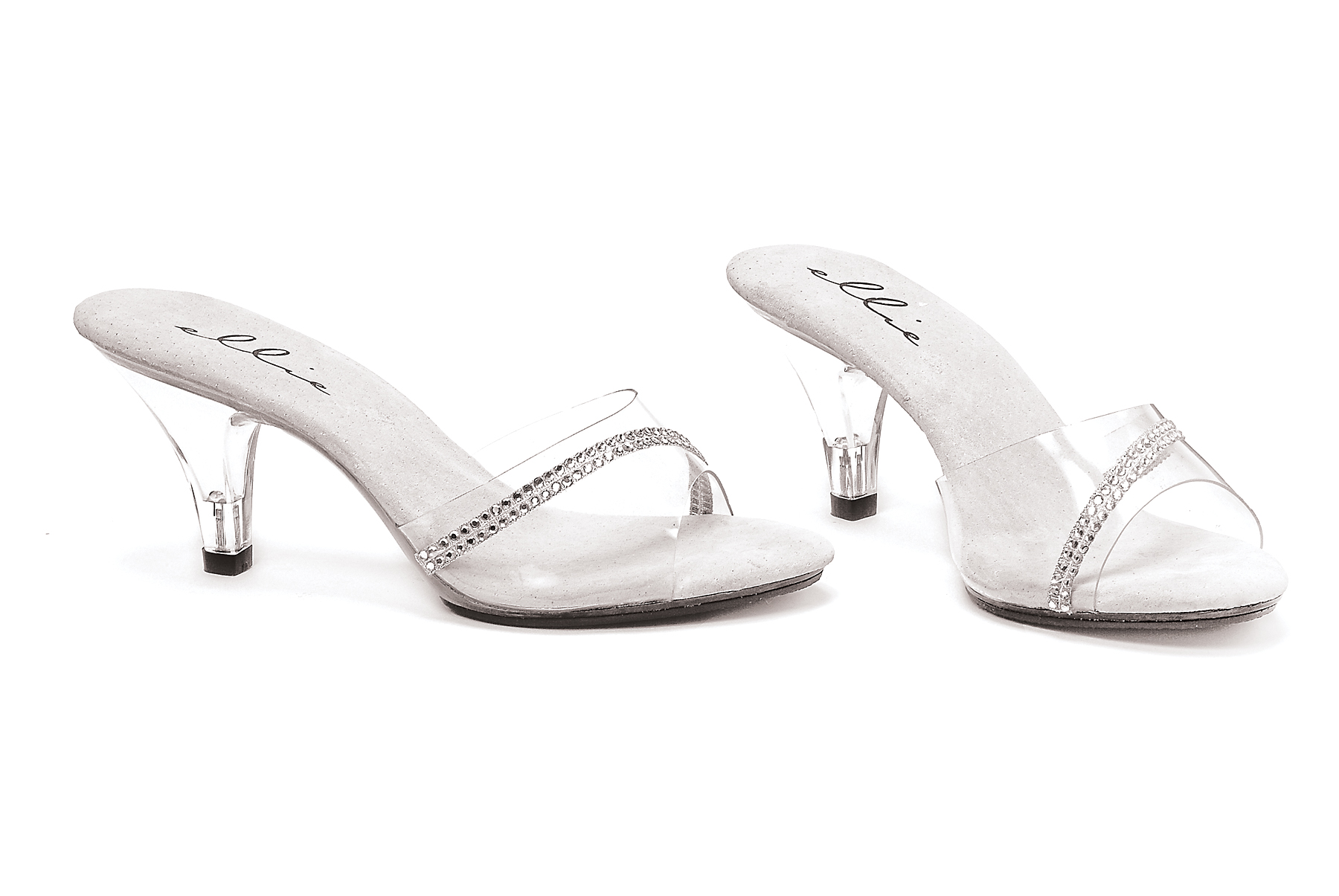 Jesse - 3 Inch Clear Mule with Rhinestones